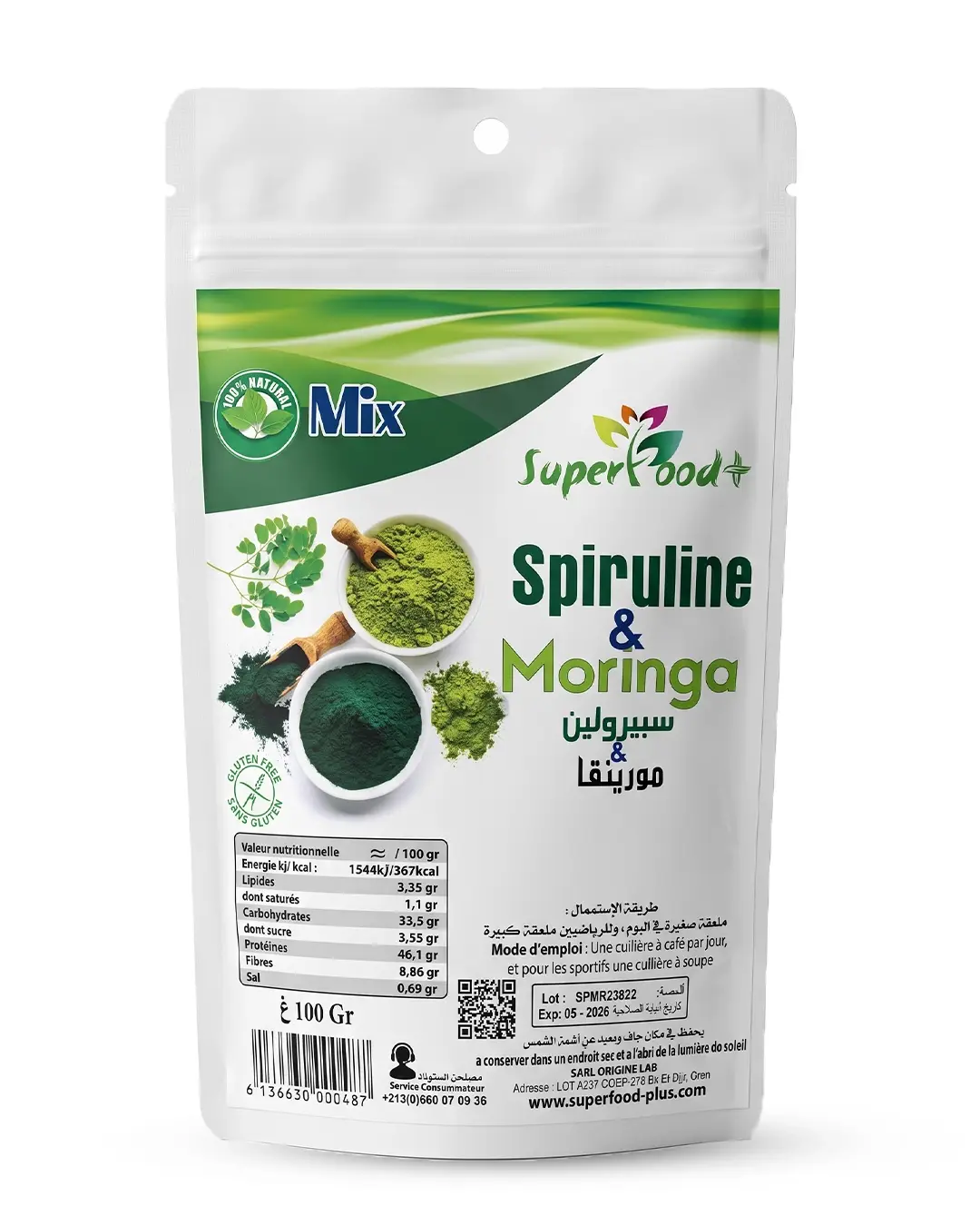Mix Spiruline & Moringa Bio – Superfood Plus Mix spiruline et moringa bio Superfood Plus
