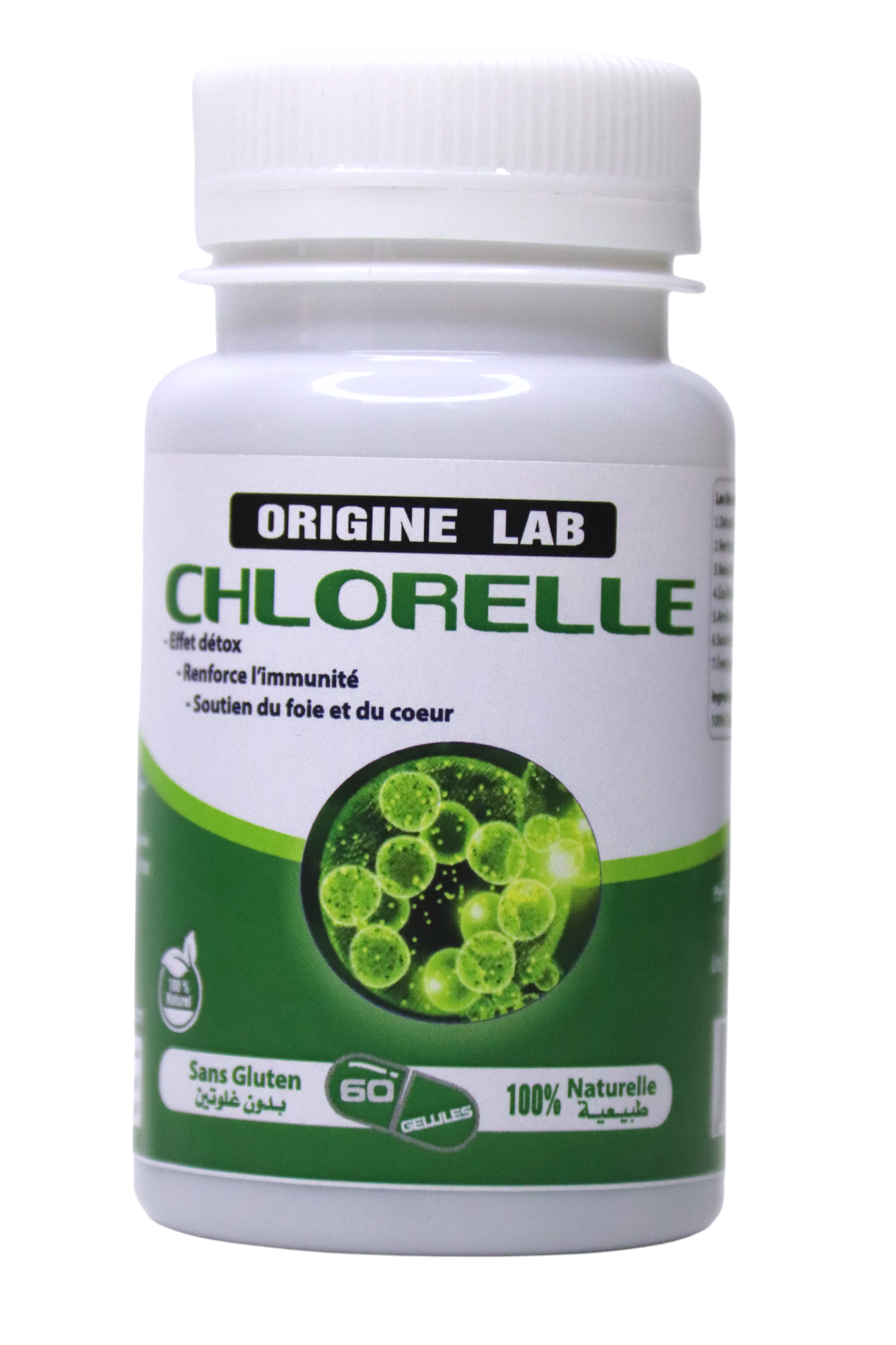Chlorelle 60 gélules كلوريلا – Complément naturel détox et vitalité Chlorelle 60 gélules مكمل كلوريلا – Micro-algue verte naturelle pour détox et énergie