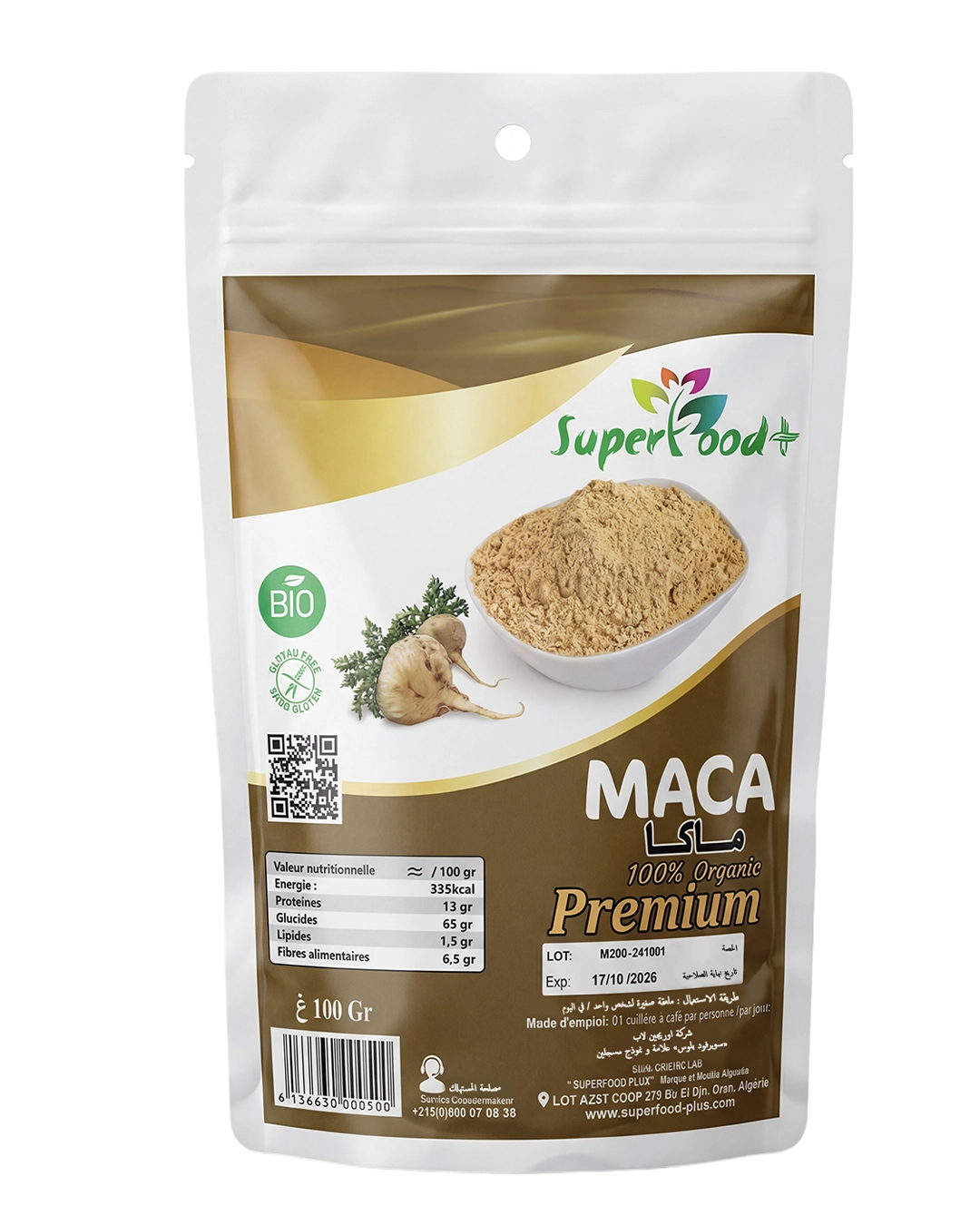 Maca Jaune Bio – Superfood Plus Maca jaune bio en poudre Superfood Plus