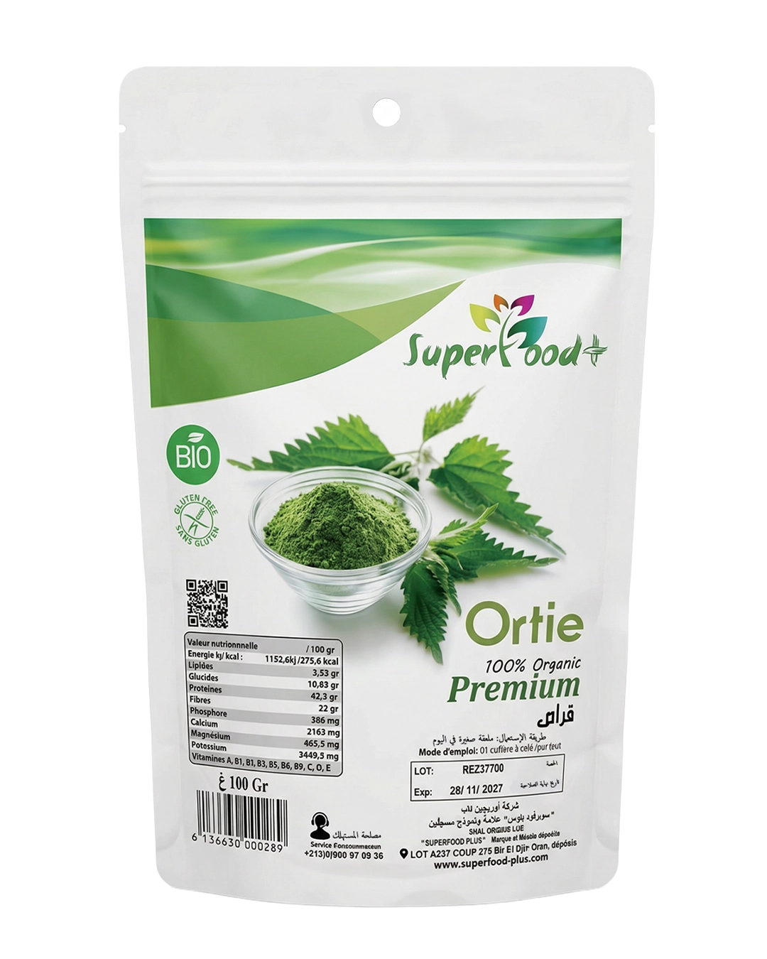 Ortie Bio – Superfood Plus Ortie bio en poudre Superfood Plus